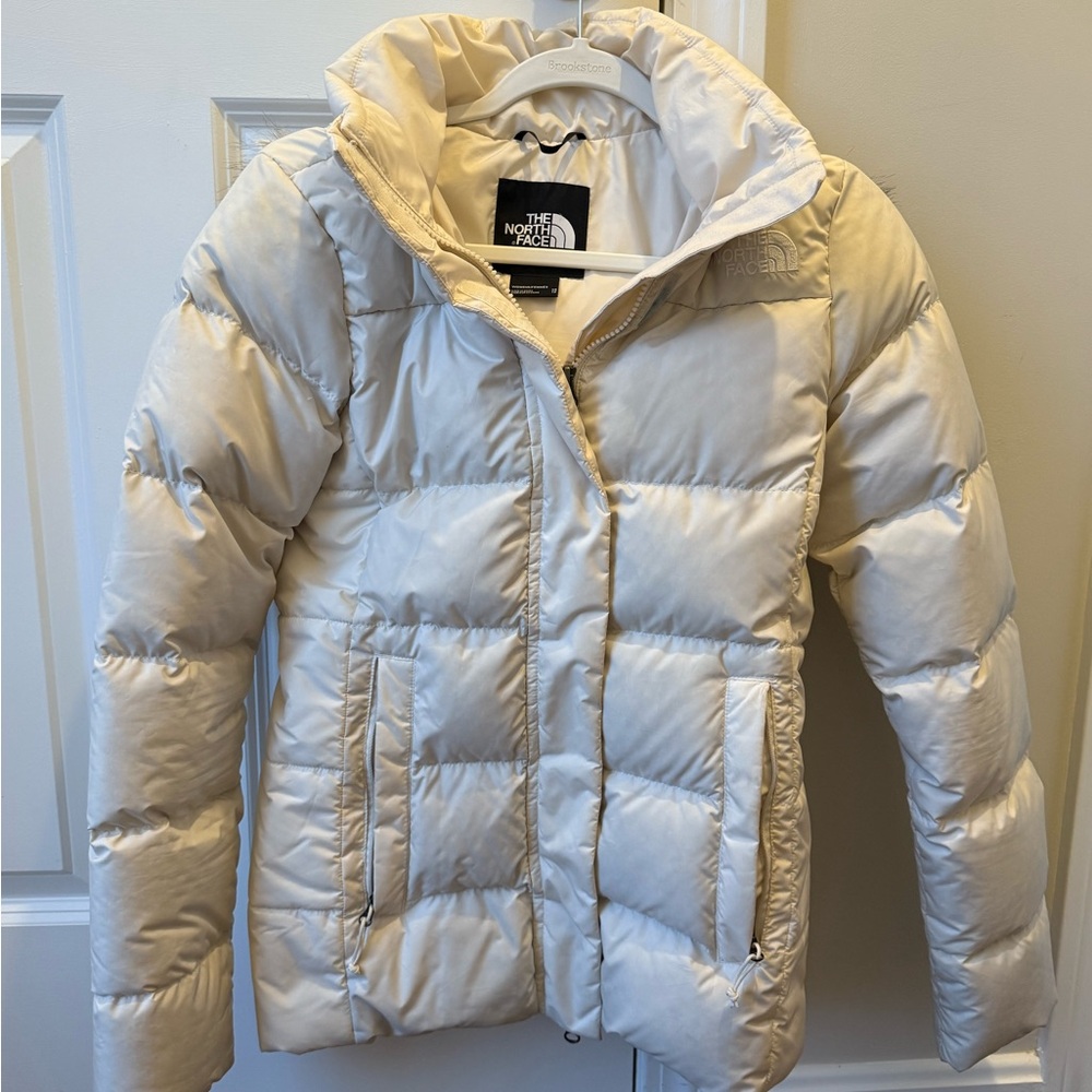 North face beige winter jacket XS